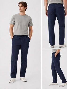 NWT GAP Easy Essential Pants Men’s Medium Vintage Navy Straight Drawstring